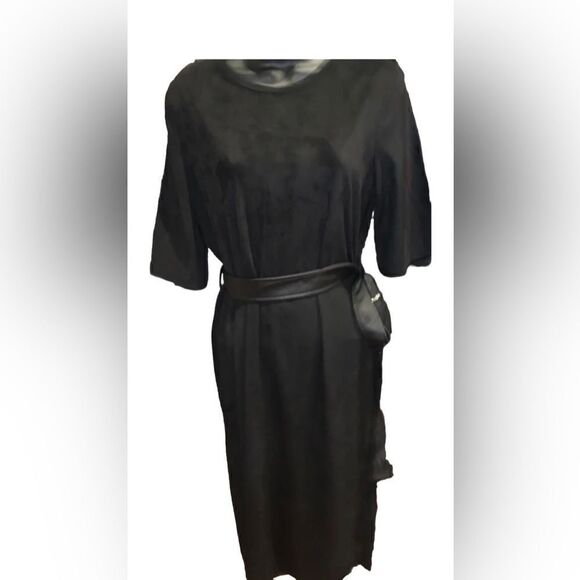 Zara midi dress with leather belt loops size small fits like an 8 ✨ oversized ✨ - Picture 7 of 7